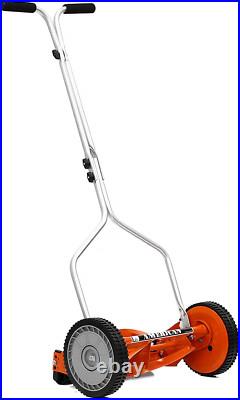14-Inch 4-Blade Push Reel Lawn Mower Lightweight, Eco-Friendly, Red Finish