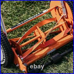 14-Inch 4-Blade Push Reel Lawn Mower Lightweight, Eco-Friendly, Red Finish