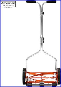 14-Inch 4-Blade Push Reel Lawn Mower Lightweight, Eco-Friendly, Red Finish