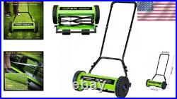 14-Inch Metal Push Reel Mower 4-Blade Adjustable Height Manual Garden Yard