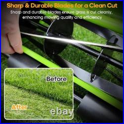14-Inch Metal Push Reel Mower 4-Blade Adjustable Height Manual Garden Yard