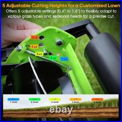 14-Inch Metal Push Reel Mower 4-Blade Adjustable Height Manual Garden Yard
