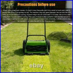 14-Inch Metal Push Reel Mower 4-Blade Adjustable Height Manual Garden Yard