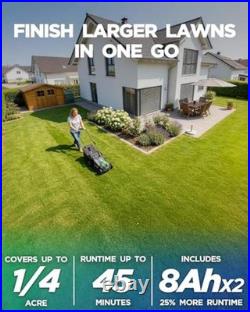 18 40V Brushless Cordless Electric Lawn Mower Includes Two 20V 18.0 Inches