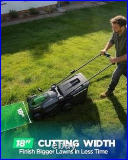 18 40V Brushless Cordless Electric Lawn Mower Includes Two 20V 18.0 Inches