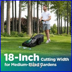 18 40V Max Brushless Cordless Electric Lawn Mower Includes 2X20V 8.0Ah Batter