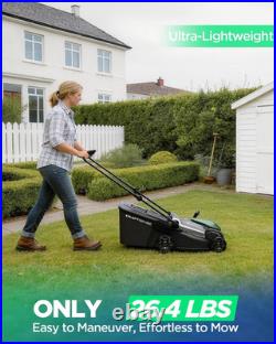 18 40V Max Brushless Cordless Electric Lawn Mower Includes 2X20V 8.0Ah Batter