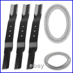 20.5 X 2.25 Lawn Mower Blade & 122 47 Belt Set For Swisher Finish Cut Mowers