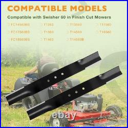 20.5 X 2.25 Lawn Mower Blade & 122 47 Belt Set For Swisher Finish Cut Mowers