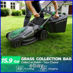 21 Cordless Lawn Mower, 20V Lightweight Push Mower with 2×8.0Ah Battery & Charg