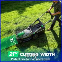 21 Cordless Lawn Mower, 20V Lightweight Push Mower with 2×8.0Ah Battery & Charg