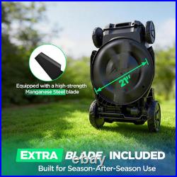 21 Cordless Lawn Mower, 20V Lightweight Push Mower with 2×8.0Ah Battery & Charg