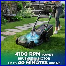 21 Cordless Lawn Mower, 40V Electric Mower with 2×8.0Ah Batteries & Charger, 8