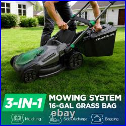 21 Cordless Lawn Mower, 40V Electric Mower with 2×8.0Ah Batteries & Charger, 8