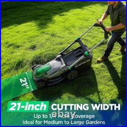 21 Cordless Lawn Mower, 40V Electric Mower with 2×8.0Ah Batteries & Charger, 8