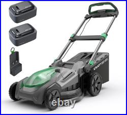 21 Cordless Lawn Mower, 40V Electric Mower with 2×8.0Ah Batteries & Charger, 8