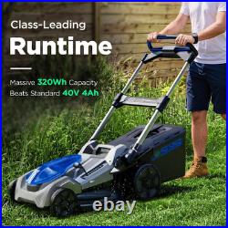 21 Cordless Lawn Mower, 80V Self-Propelled Mower with 2×4.0Ah Battery & Charger