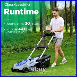 21 Cordless Lawn Mower, 80V Self-Propelled Mower with 2×4.0Ah Battery & Charger