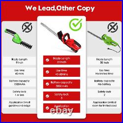 22'' Electric Hedge Trimmer Cordless Power Hedge Trimmer with 2Battery & Charger
