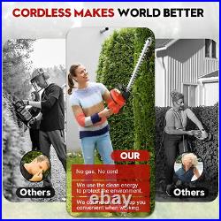 22'' Electric Hedge Trimmer Cordless Power Hedge Trimmer with 2Battery & Charger