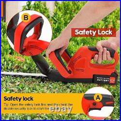 22'' Electric Hedge Trimmer Cordless Power Hedge Trimmer with 2Battery & Charger