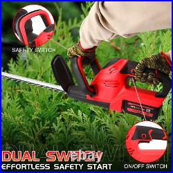 22'' Electric Hedge Trimmer Cordless Power Hedge Trimmer with 2Battery & Charger