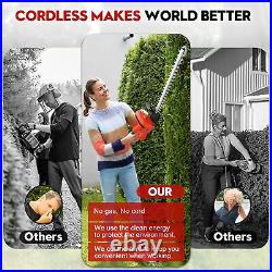 22 Inch Handheld Electric Cordless Hedge Trimmer Bush Trimmer with 21V Battery