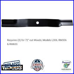 24-1/2 LH Cut Blade for Woods 72 L306 RM306 RM600 Replaces 31306 13404 3-PK