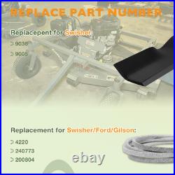 2X 9036 Lawn Mower Blade & 74 4220 Belt Set For Swisher 44 Finish Cut Mowers