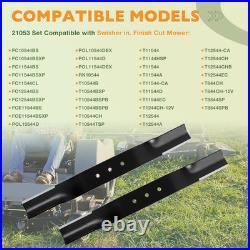 2X 9036 Lawn Mower Blade & 74 4220 Belt Set For Swisher 44 Finish Cut Mowers