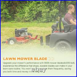2X 9036 Lawn Mower Blade & 74 4220 Belt Set For Swisher 44 Finish Cut Mowers