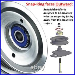 (2 Pack) Billet 88663 Rebuildable Finish Mower Idler Pulley for Bush Hog 5-3/4