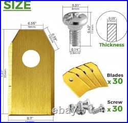 30 Robot Mower Blades for Anthbot Stainless Steel Lawn Cutting Screws