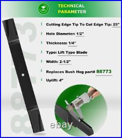 3PCS 88773 Blades 72 Cut Finish Mower Blades for Bush Hog 6' Cut ATH720 FTH720