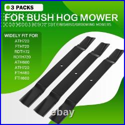 3 Blades Set 72 Finish Mower Blades Compatible with Bush Hog 88773 82325 ATH720