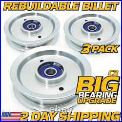 (3 Pack) Billet 88663 Rebuildable Finish Mower Idler Pulley for Bush Hog 5-3/4