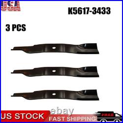 3 Pk Blades Fits Kubota Mower 54 K5617-34330 ZG23 Z125E Z125S ZG127 ZG2354 ZG