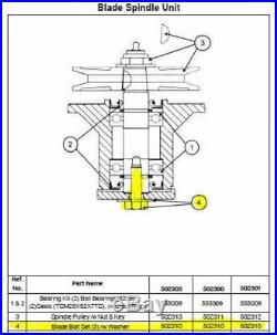 3 pcs King Kutter Finish Mower Blade Bolts/washer 502310 for 502303 spindle