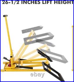 500LB Hydraulic Lawn Mower Lift Jack Adjustable 26-1/2 Lift Riding Lawn Tractor