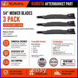 54 Deck Mower Blade fits Kubota BX-RCK54P ZG23 ZG2354 GR2100 K5617-34330 3-PK