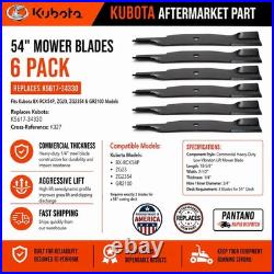 54 Deck Mower Blade fits Kubota BX-RCK54P ZG23 ZG2354 GR2100 K5617-34330 6-PK