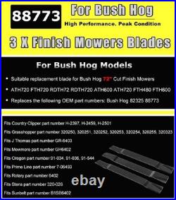 82325 88773 Mower Blades Compatible with Bush Hog ATH600 ATH720 RDTH720 72 Cut