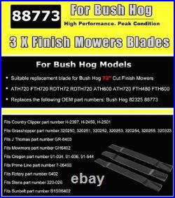 88773 72 Cut Finish Mower Blades For 6' Bush Hog Models ATH720 FTH720 RDTH72