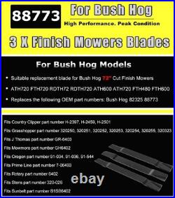 88773 Mower Blades Replacement Kit Fits for Bush Hog Model 72 Cut Finish Mowers