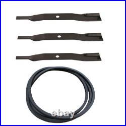 890172C-BELTSET Set of 3 Finishing Mower Blades & Mower Belt Fits Dixie Chopper