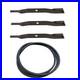 890172C-BELTSET Set of 3 Finishing Mower Blades & Mower Belt Fits Ferrari