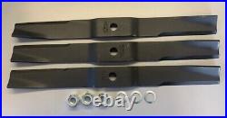 Caroni TC590 59006200 5' Finish Mower Set of 3 Blades, Nuts, Washers and 2 Belts