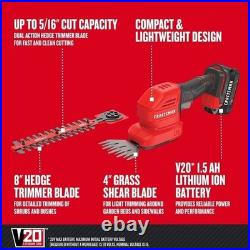 Compact V20 2-in-1 Handheld Grass Trimmer & Mini Hedge Cutter Red Edition
