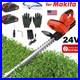 Cordless Electric Hedge Trimmer 24V Battery 22in Dual-Action Blade Bush Cutter