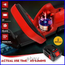 Cordless Electric Hedge Trimmer 24V Battery 22in Dual-Action Blade Bush Cutter